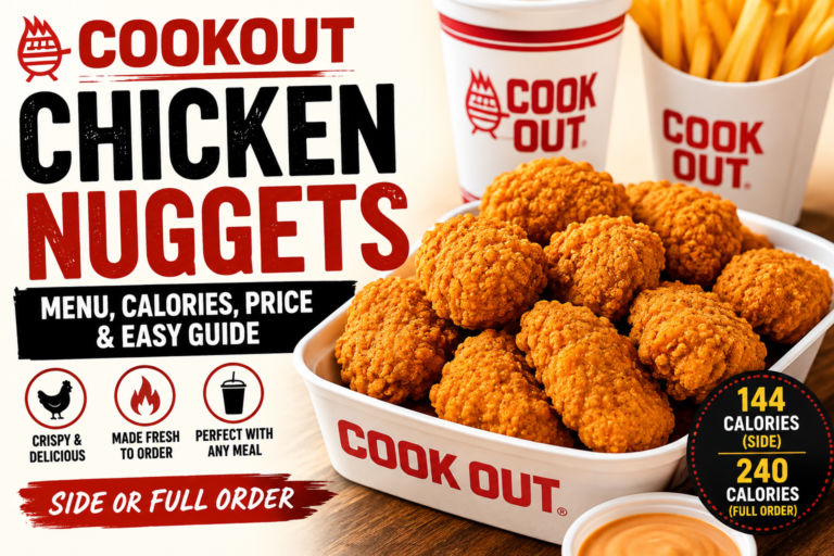 Cookout Chicken Nuggets menu calories 2026