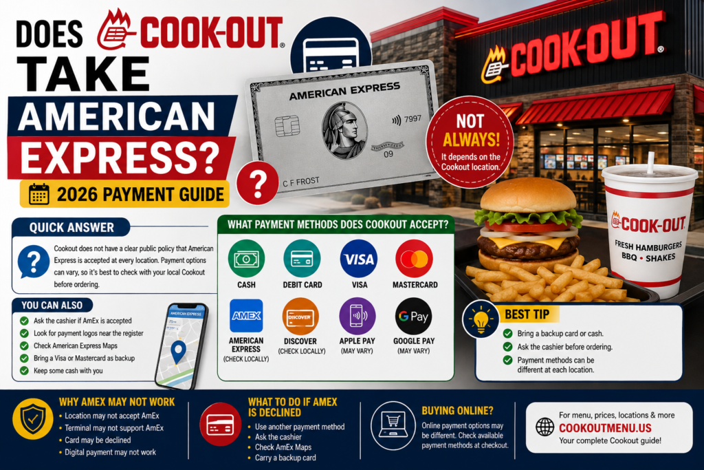Does Cookout take American Express in 2026 payment guide