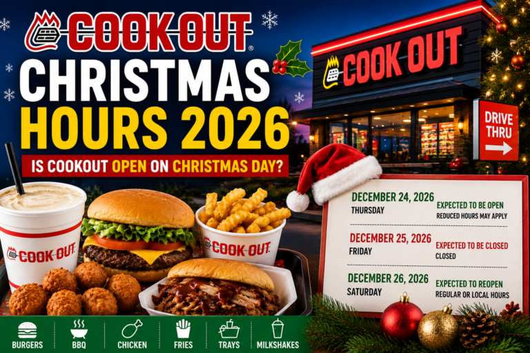 Cookout Christmas Hours 2026 and Christmas Day opening status